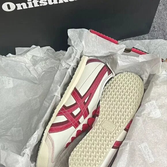 Onitsuka Tiger by Asics White and Red Fashion Sneakers - Picture 6 of 7
